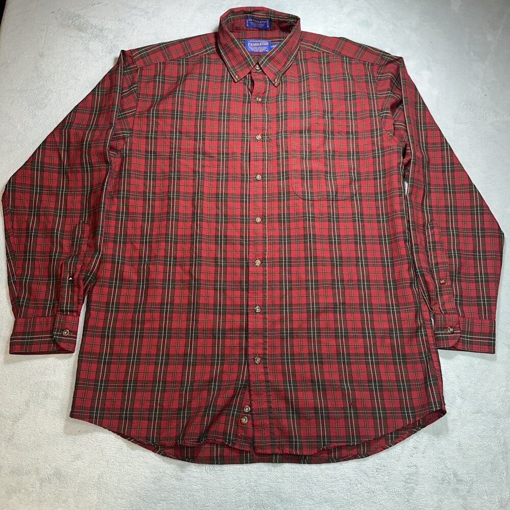 1960s USA Sir Pendleton Wool Flannel Mens Long Large Button Up Match Pocket